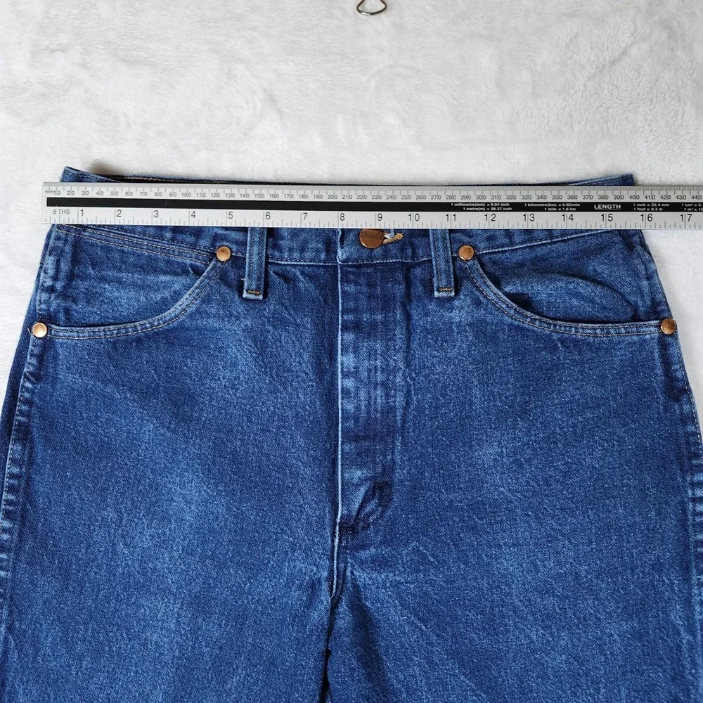 Wrangler Jeans Men 33x31 Dark Wash Excellent Cowboy Cut 936DEN Slim Fit USA Made